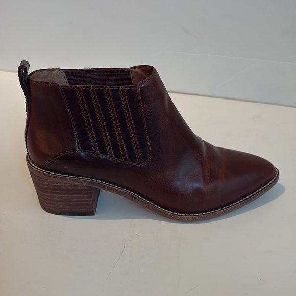 Madewell Bonham bootie ankle cowboy boots brown stacked heel size 7 - Picture 9 of 16